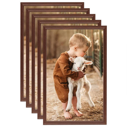 Fotolijsten 5 St Voor Wand Of Tafel 28X35 Cm Mdf Bruin