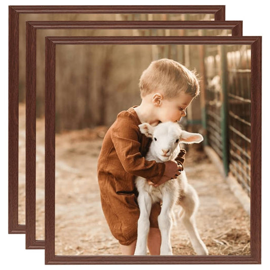 Fotolijsten 3 St Voor Tafel 30X30 Cm Mdf Bruin