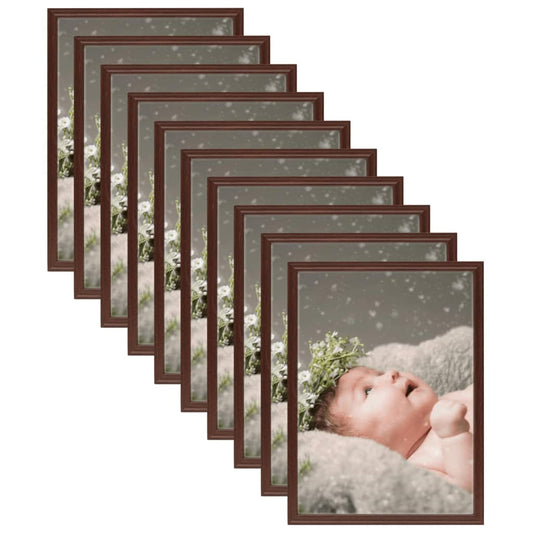 Fotolijsten 10 St Voor Wand Of Tafel 13X18 Cm Donkerrood