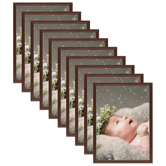 Fotolijsten 10 St Voor Wand Of Tafel 15X21 Cm Donkerrood