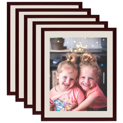 Fotolijsten 5 St Voor Wand Of Tafel 18X24 Cm Donkerrood