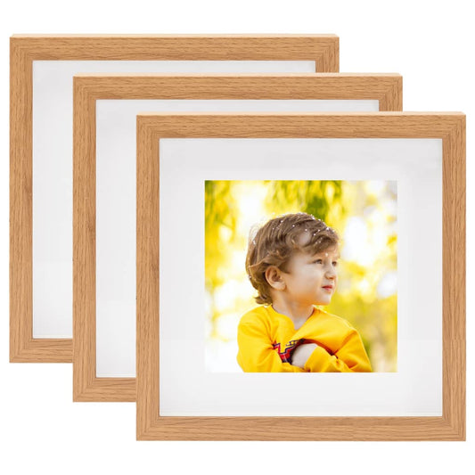 Fotolijsten 3 St Voor 13X13 Cm Foto 3D 23X23 Cm Eikenkleurig