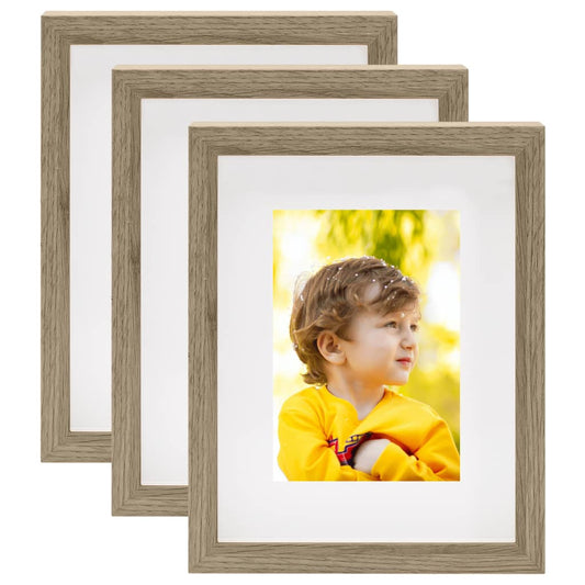 Fotolijsten 3 St Voor 13X18 Cm Foto 3D 20X25 Cm Donkerhoutkleur