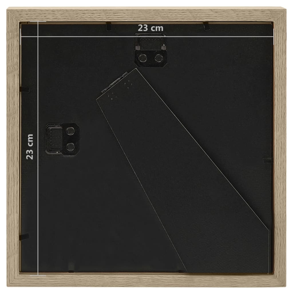 Fotolijsten 3 St Voor 13X13 Cm Foto 3D 23X23 Cm Donkerhoutkleur