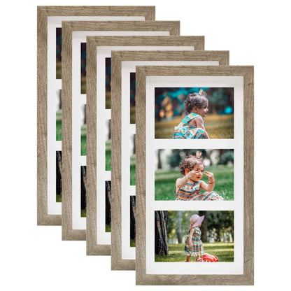 Fotolijsten 5 St 18X35 Cm Voor 3X(10X15Cm) Foto Donkerhoutkleur