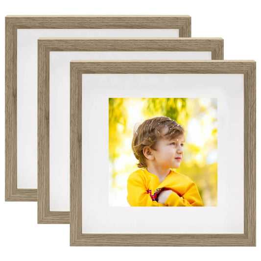 Fotolijsten 3 St Voor 20X20 Cm Foto 3D 28X28 Cm Donkerhoutkleur