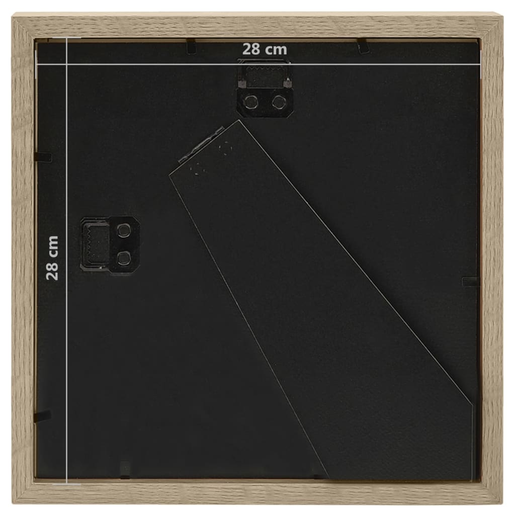 Fotolijsten 3 St Voor 20X20 Cm Foto 3D 28X28 Cm Donkerhoutkleur