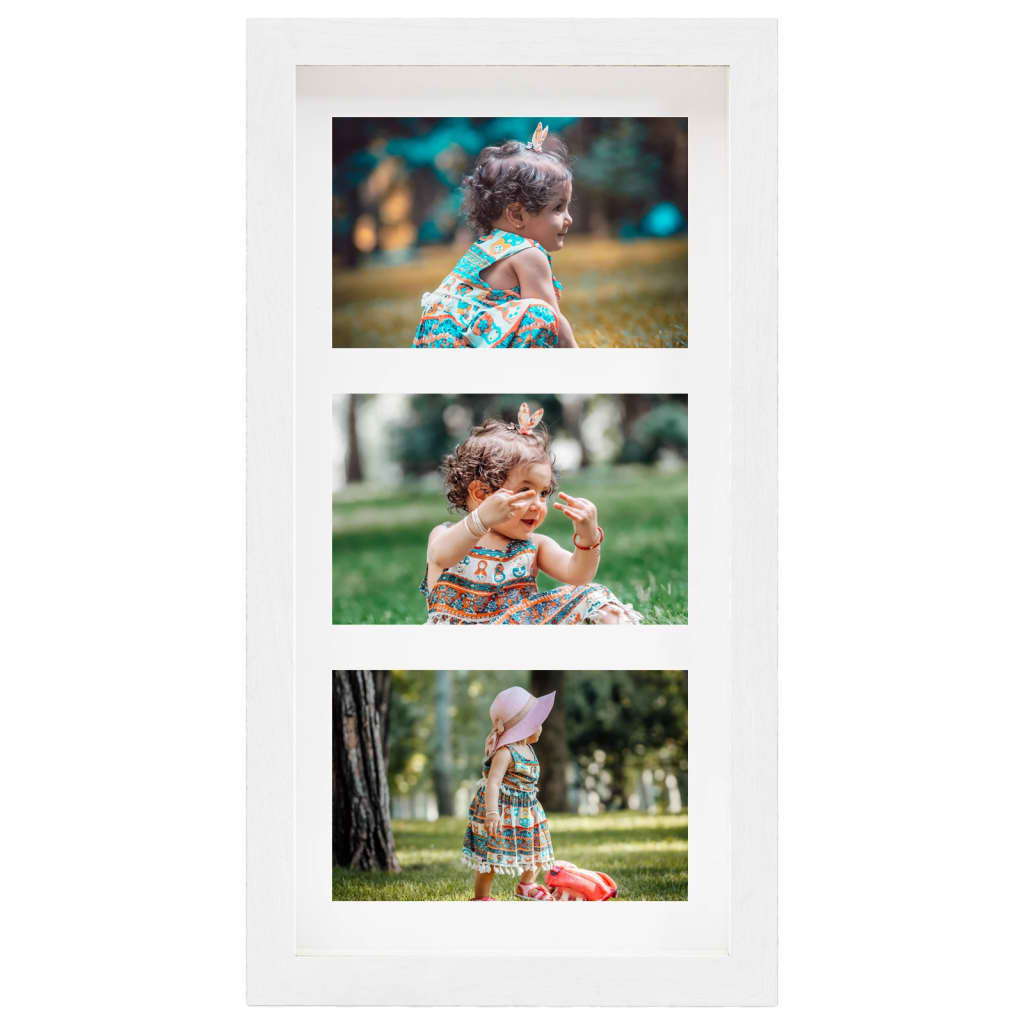 Fotolijsten 3 St Voor 3X(10X15 Cm) Foto 3D 18X35 Cm Wit