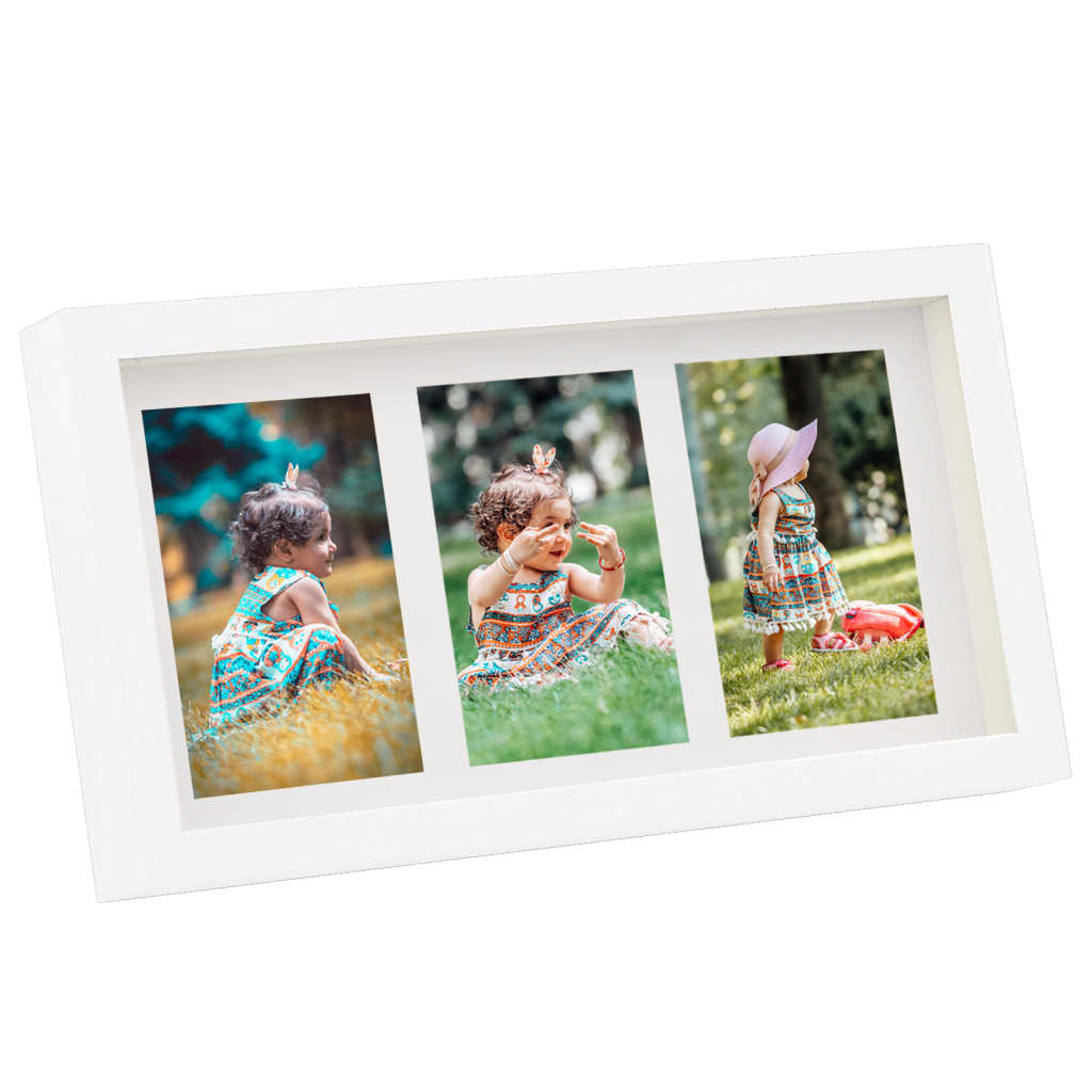 Fotolijsten 3 St Voor 3X(10X15 Cm) Foto 3D 18X35 Cm Wit