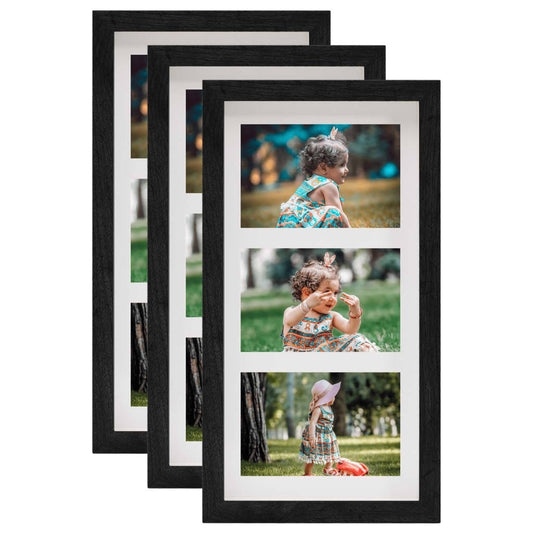 Fotolijsten 3 St Voor 3X(10X15 Cm) Foto 3D 18X35 Cm Zwart