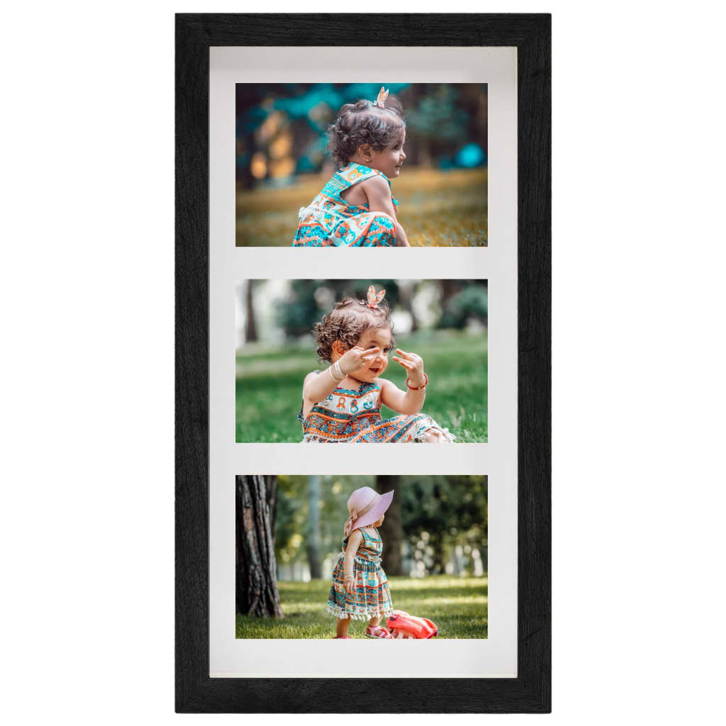 Fotolijsten 3 St Voor 3X(10X15 Cm) Foto 3D 18X35 Cm Zwart