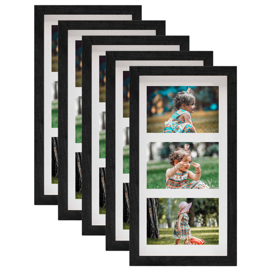 Fotolijsten 5 St Voor 3X(10X15 Cm) Foto 3D 18X35 Cm Zwart