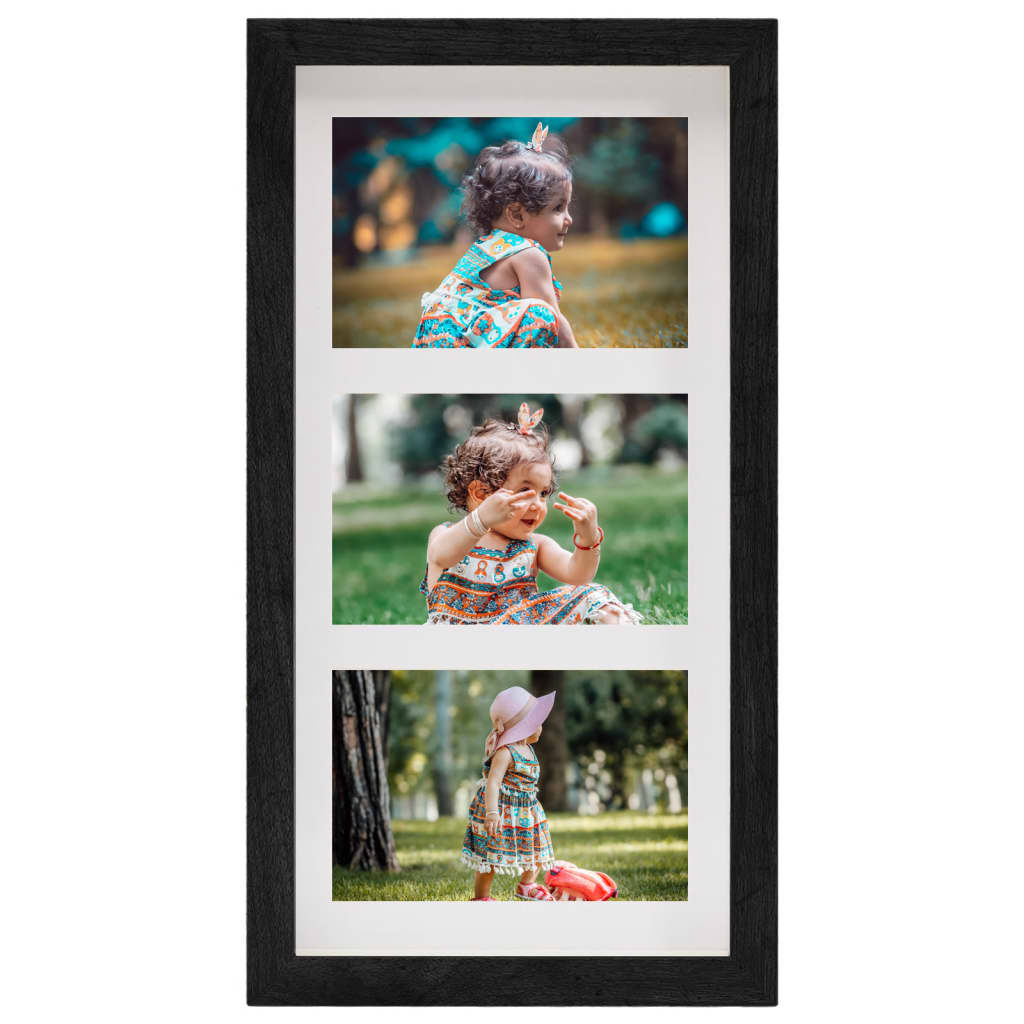 Fotolijsten 5 St Voor 3X(10X15 Cm) Foto 3D 18X35 Cm Zwart