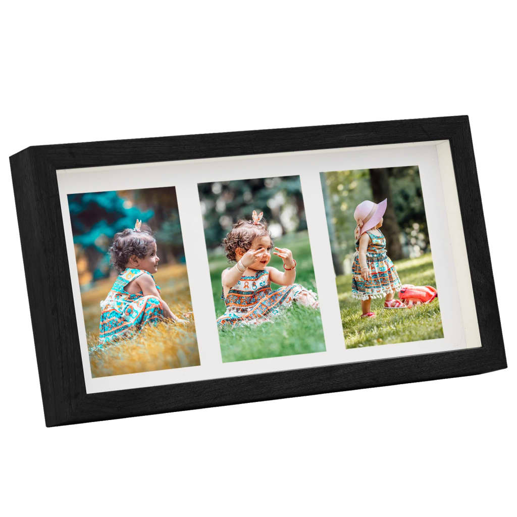 Fotolijsten 5 St Voor 3X(10X15 Cm) Foto 3D 18X35 Cm Zwart