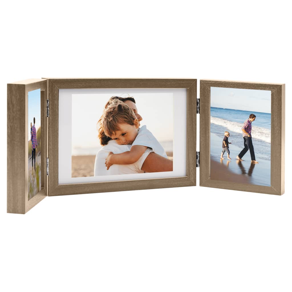 Fotolijst Drieluik 28X18 Cm+2X(13X18 Cm) Lichtbruin