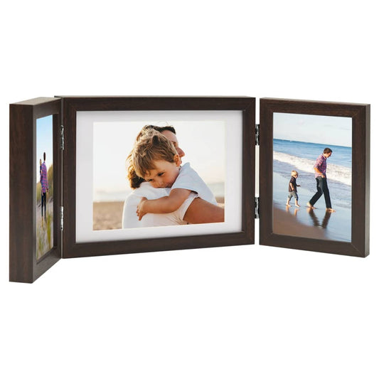 Fotolijst Drieluik 22X15 Cm+2X(10X15 Cm) Donkerbruin