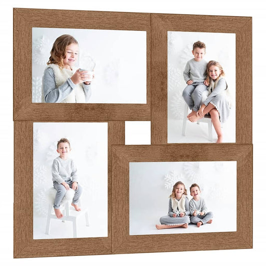 Fotolijst Voor 4X(13X18 Cm) Foto Mdf Lichtbruin