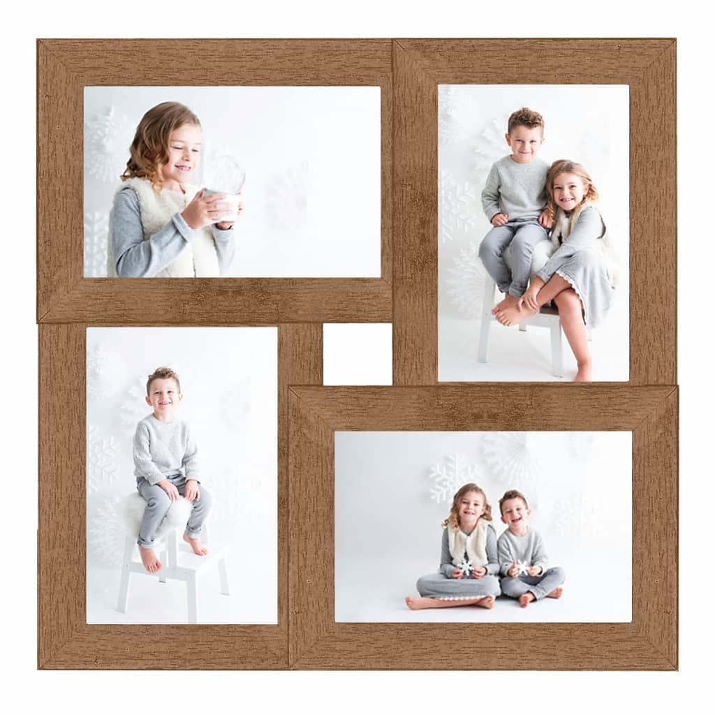 Fotolijst Voor 4X(13X18 Cm) Foto Mdf Lichtbruin