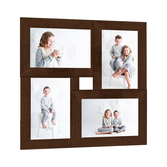 Fotolijst Voor 4X(10X15 Cm) Foto Mdf Donkerbruin