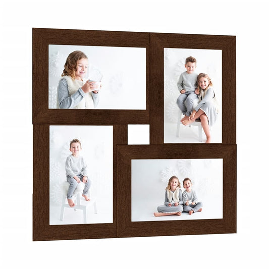 Fotolijst Voor 4X(13X18 Cm) Foto Mdf Donkerbruin