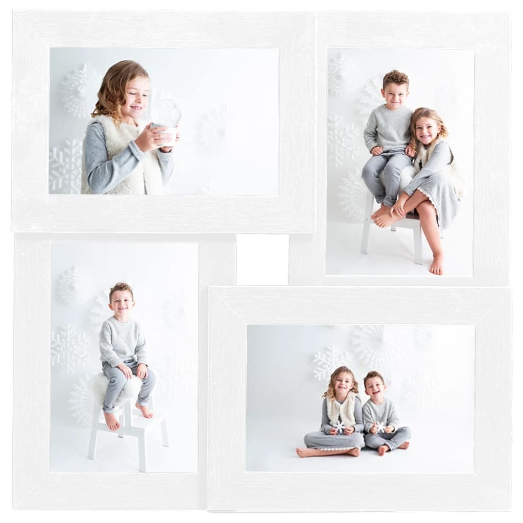 Fotolijst Voor 4X(13X18 Cm) Foto Mdf Wit
