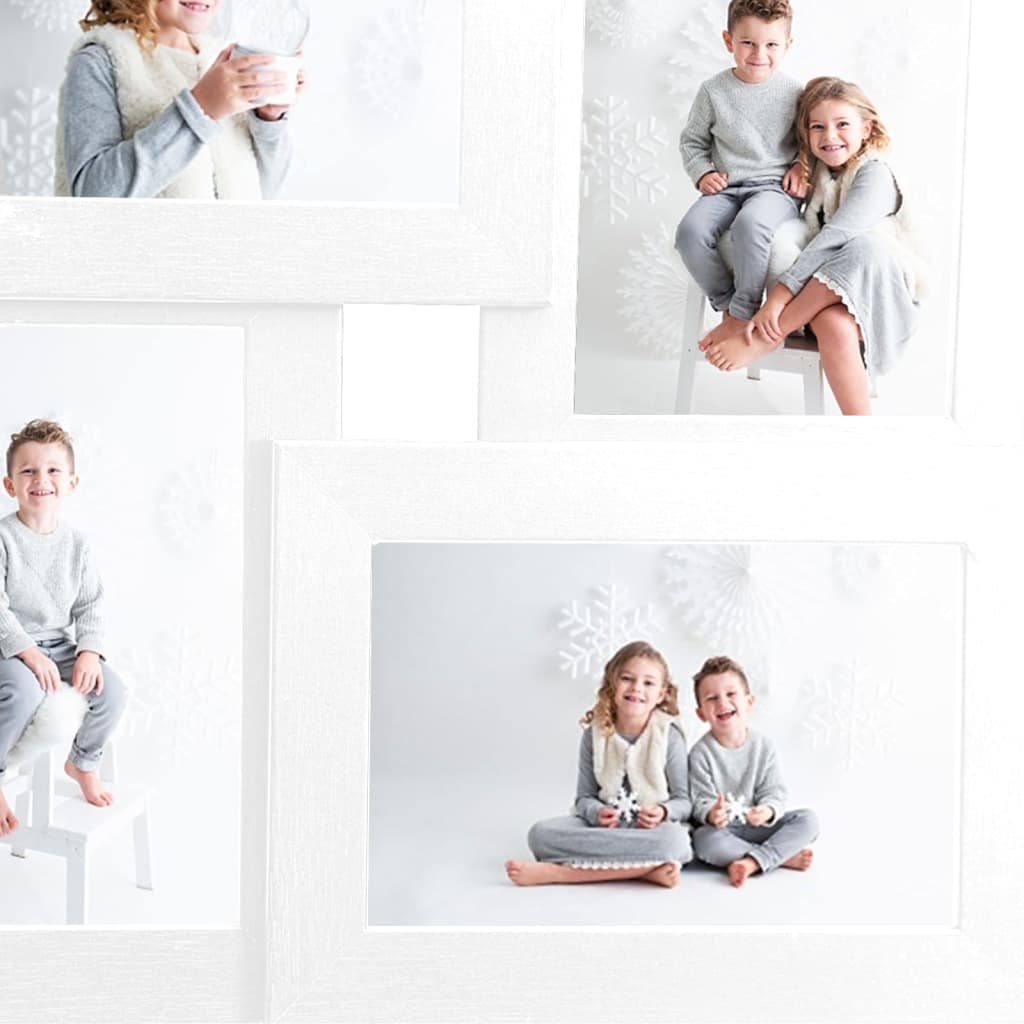 Fotolijst Voor 4X(13X18 Cm) Foto Mdf Wit