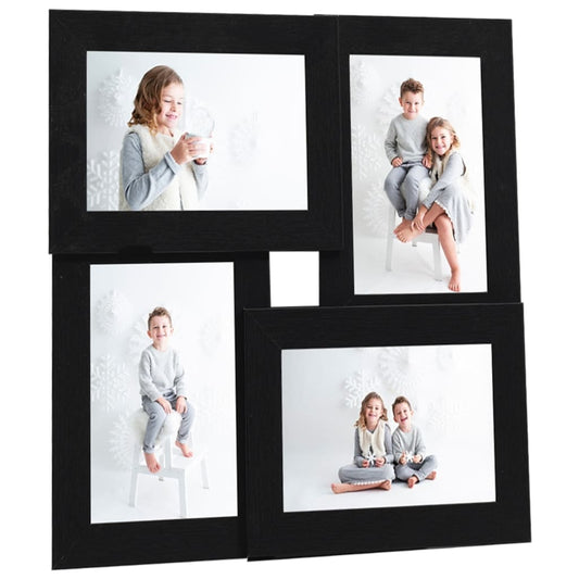 Fotolijst Voor 4X(10X15 Cm) Foto Mdf Zwart