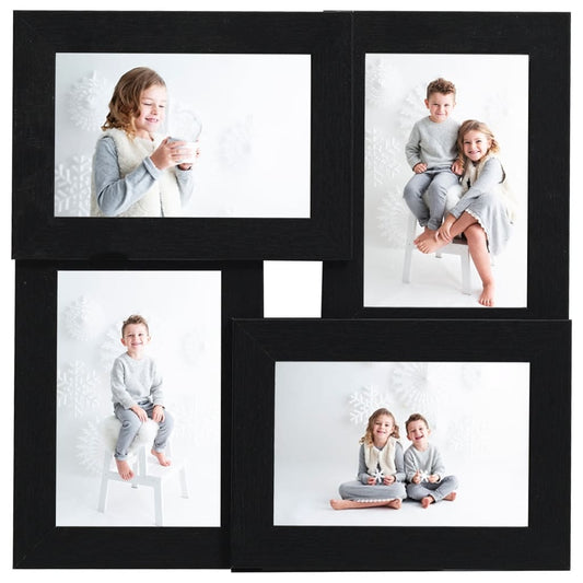 Fotolijst Voor 4X(13X18 Cm) Foto Mdf Zwart