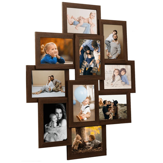 Fotolijst Voor 10X(13X18 Cm) Foto Mdf Donkerbruin