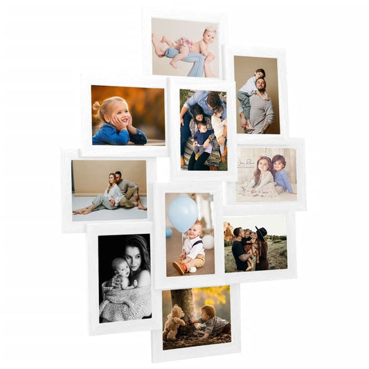 Fotolijst Voor 10X(10X15 Cm) Foto Mdf Wit