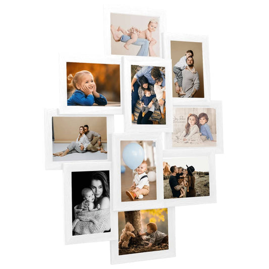 Fotolijst Voor 10X(13X18 Cm) Foto Mdf Wit