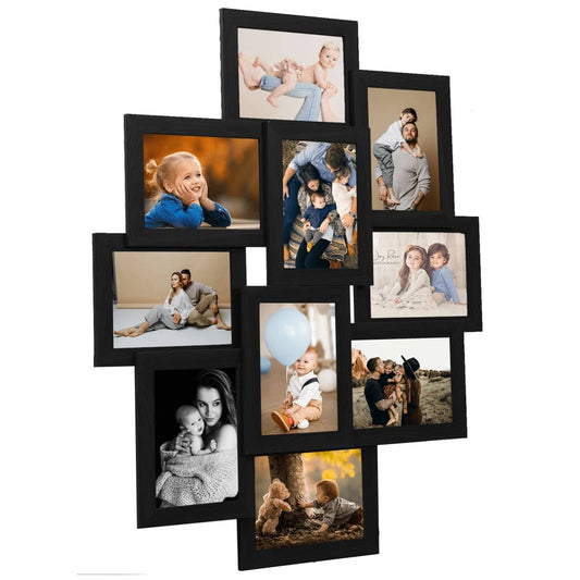 Fotolijst Voor 10X(10X15 Cm) Foto Mdf Zwart