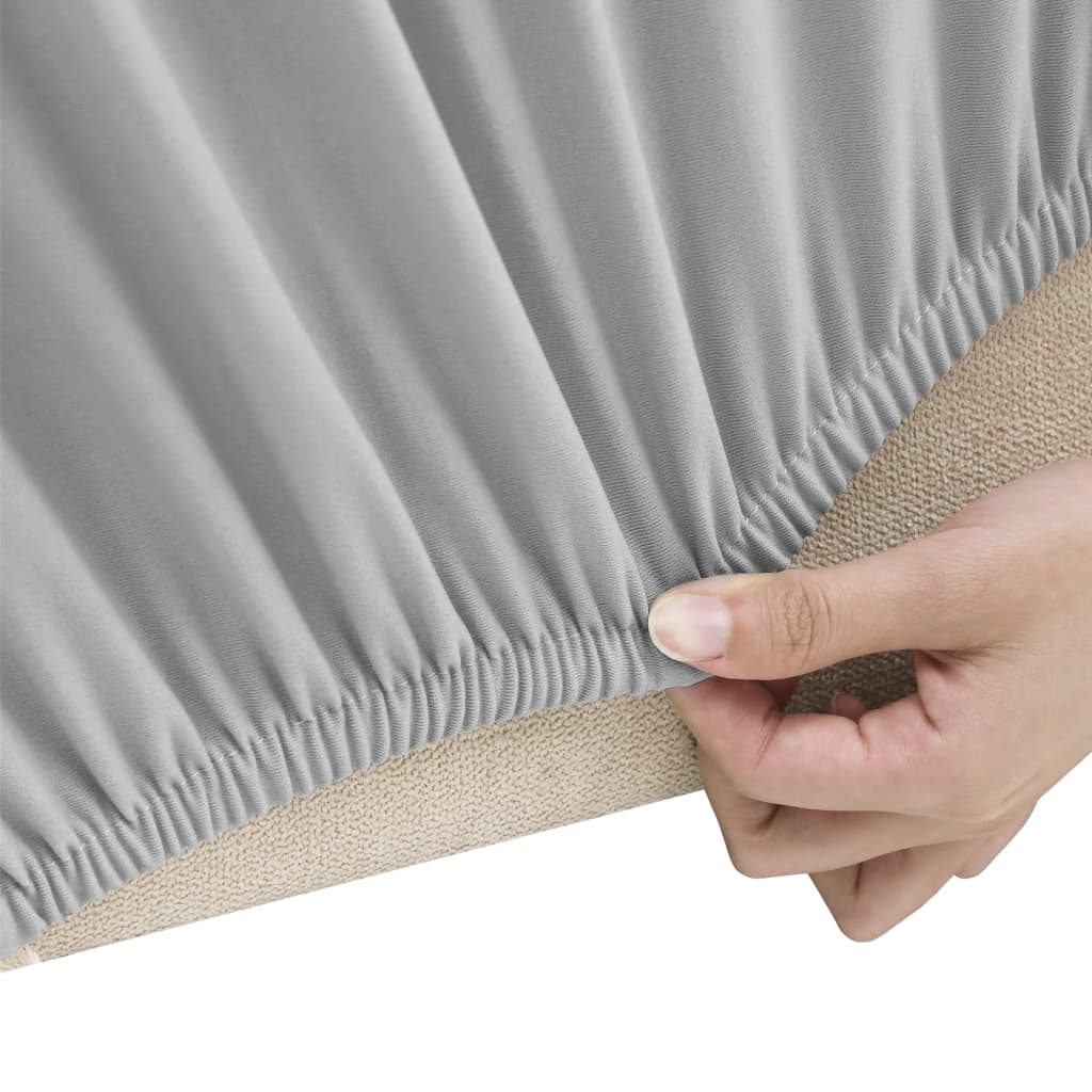 Vierzitsbankhoes Stretch Polyester Jersey Grijs
