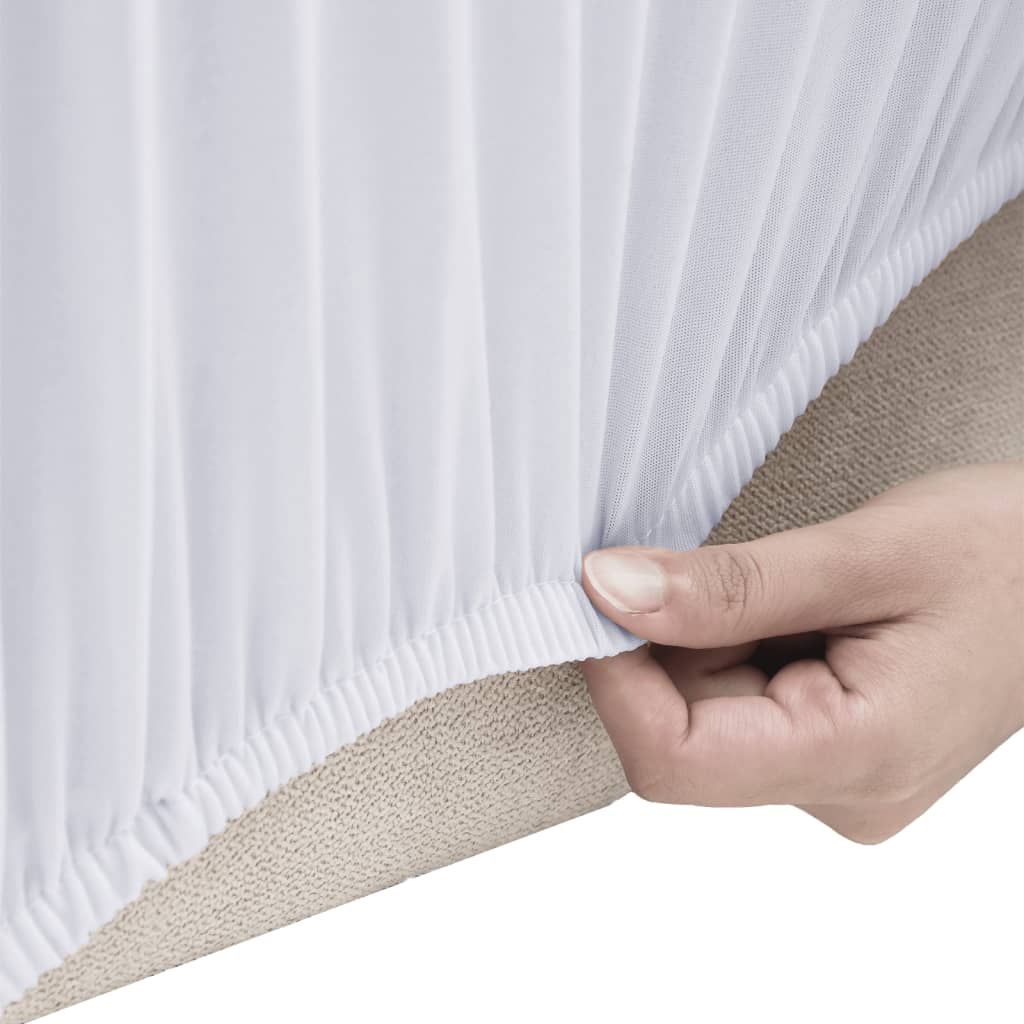 Driezitsbankhoes Stretch Polyester Jersey Wit