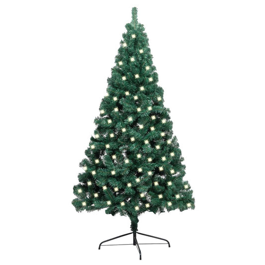 Kunstkerstboom Met Led's En Standaard Half 120 Cm Pvc Groen