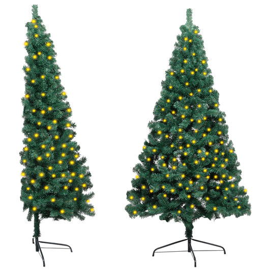 Kunstkerstboom Met Led's En Standaard Half 210 Cm Pvc Groen