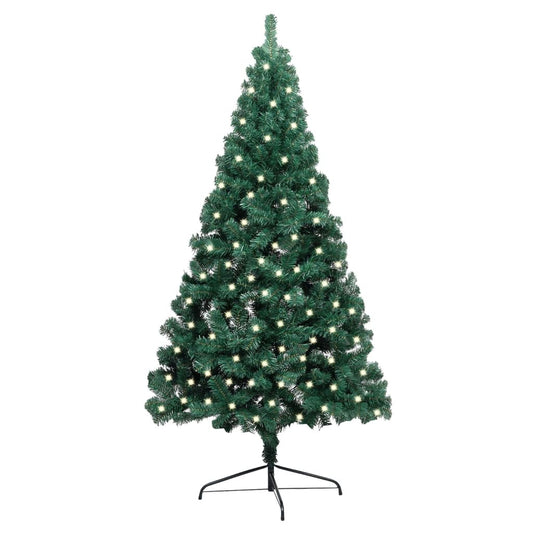 Kunstkerstboom Met Led's En Standaard Half 240 Cm Pvc Groen