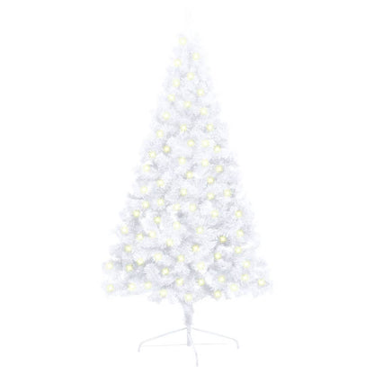 Kunstkerstboom Met Led's En Standaard Half 120 Cm Pvc Wit