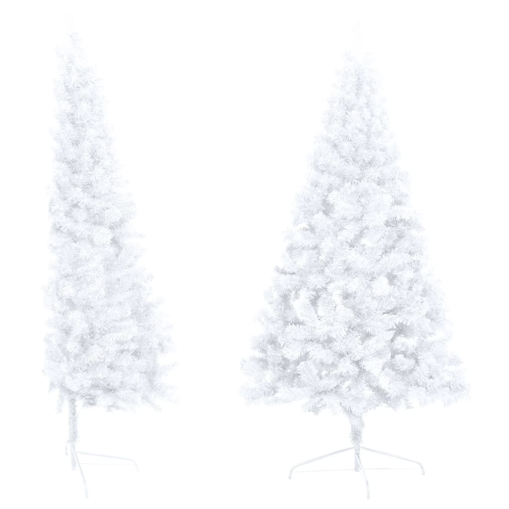 Kunstkerstboom Met Led's En Standaard Half 120 Cm Pvc Wit