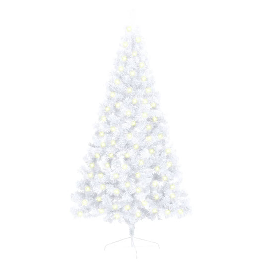 Kunstkerstboom Met Led's En Standaard Half 150 Cm Pvc Wit