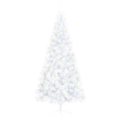 Kunstkerstboom Met Led's En Standaard Half 180 Cm Pvc Wit