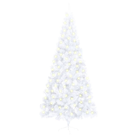 Kunstkerstboom Met Led's En Standaard Half 240 Cm Pvc Wit