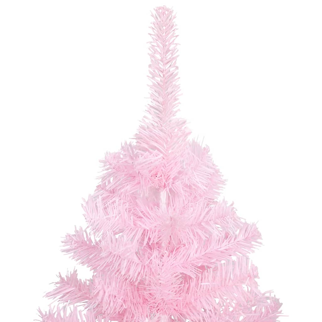 Kunstkerstboom Met Led's En Standaard 120 Cm Pvc Roze