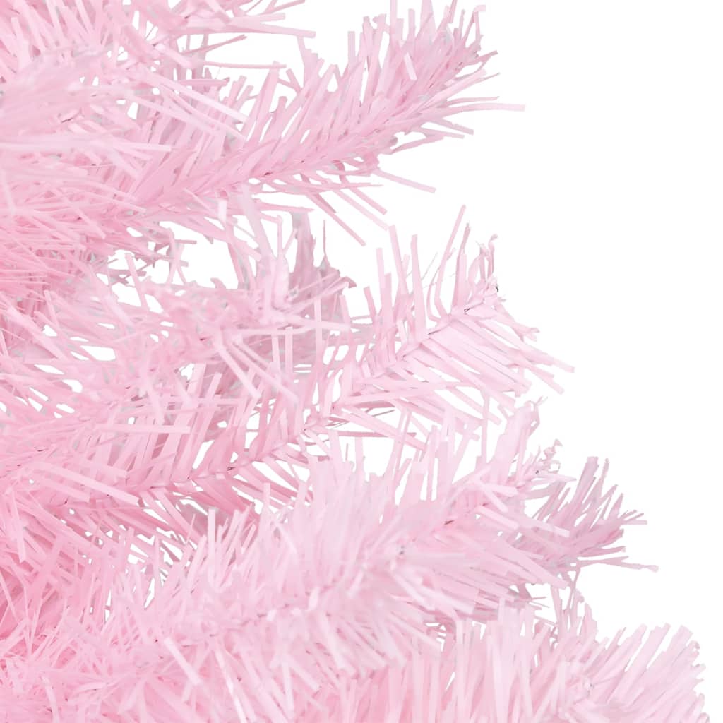Kunstkerstboom Met Led's En Standaard 120 Cm Pvc Roze