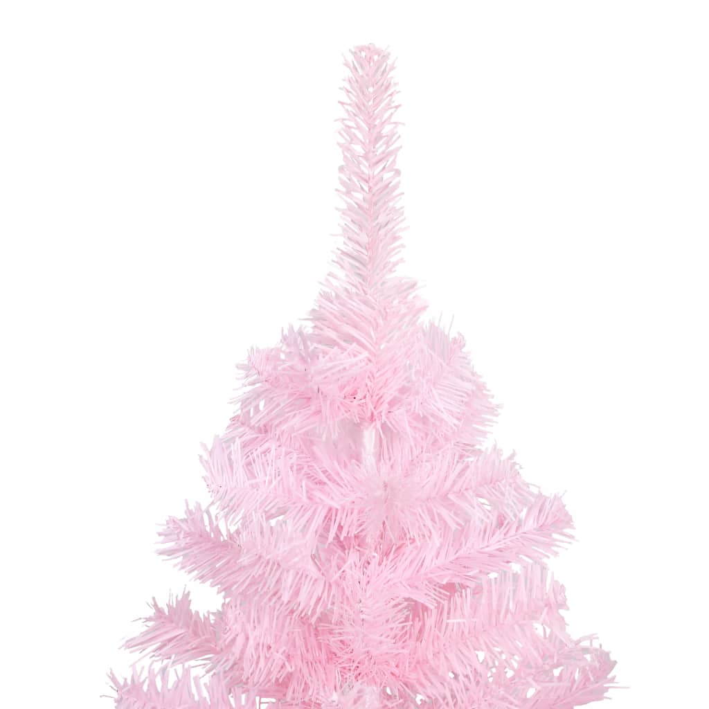 Kunstkerstboom Met Led's En Standaard 150 Cm Pvc Roze