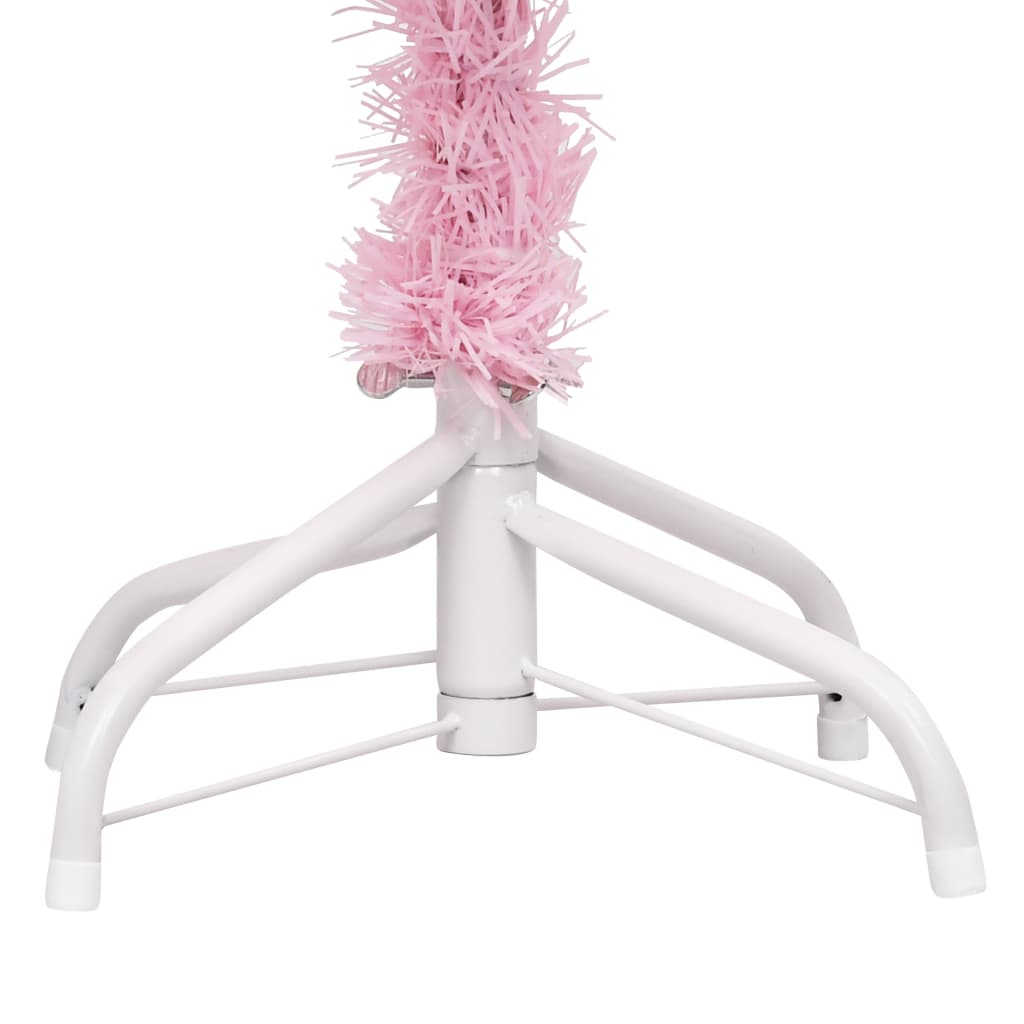 Kunstkerstboom Met Led's En Standaard 150 Cm Pvc Roze