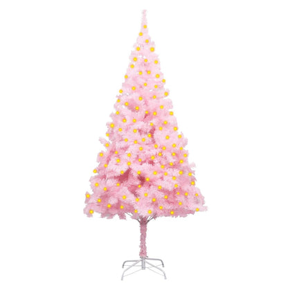 Kunstkerstboom Met Led's En Standaard 180 Cm Pvc Roze