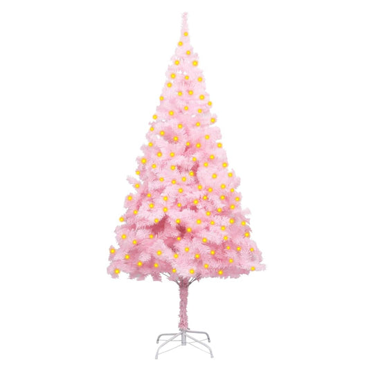 Kunstkerstboom Met Led's En Standaard 180 Cm Pvc Roze
