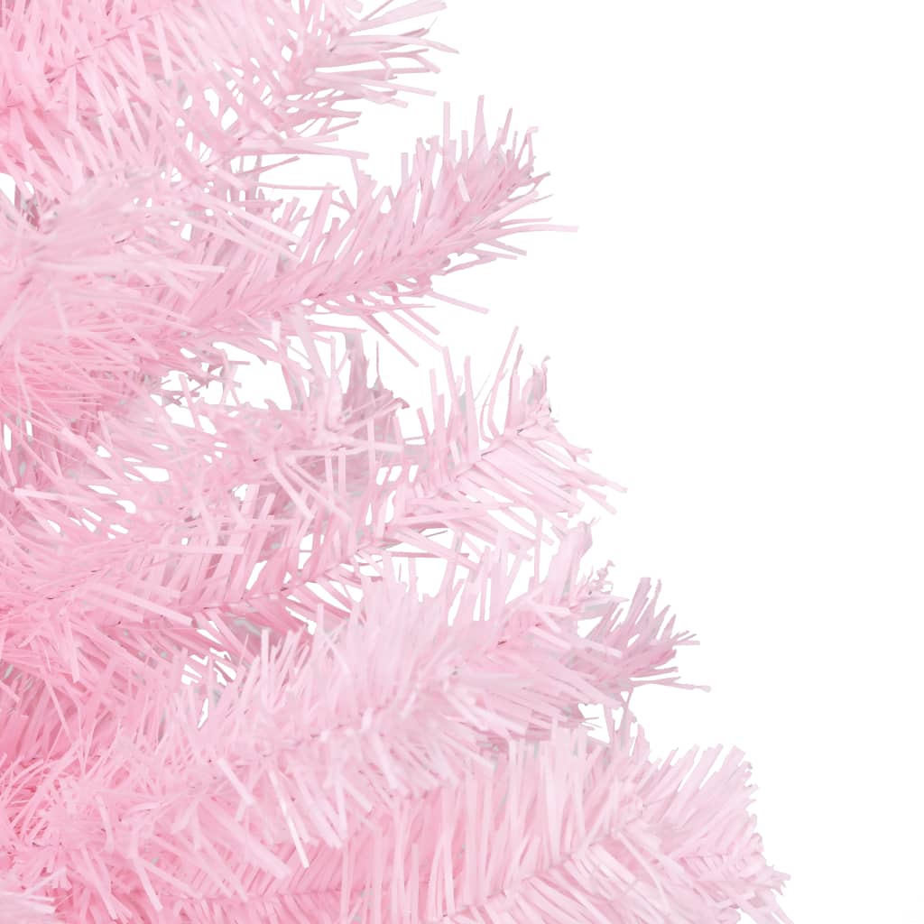 Kunstkerstboom Met Led's En Standaard 180 Cm Pvc Roze