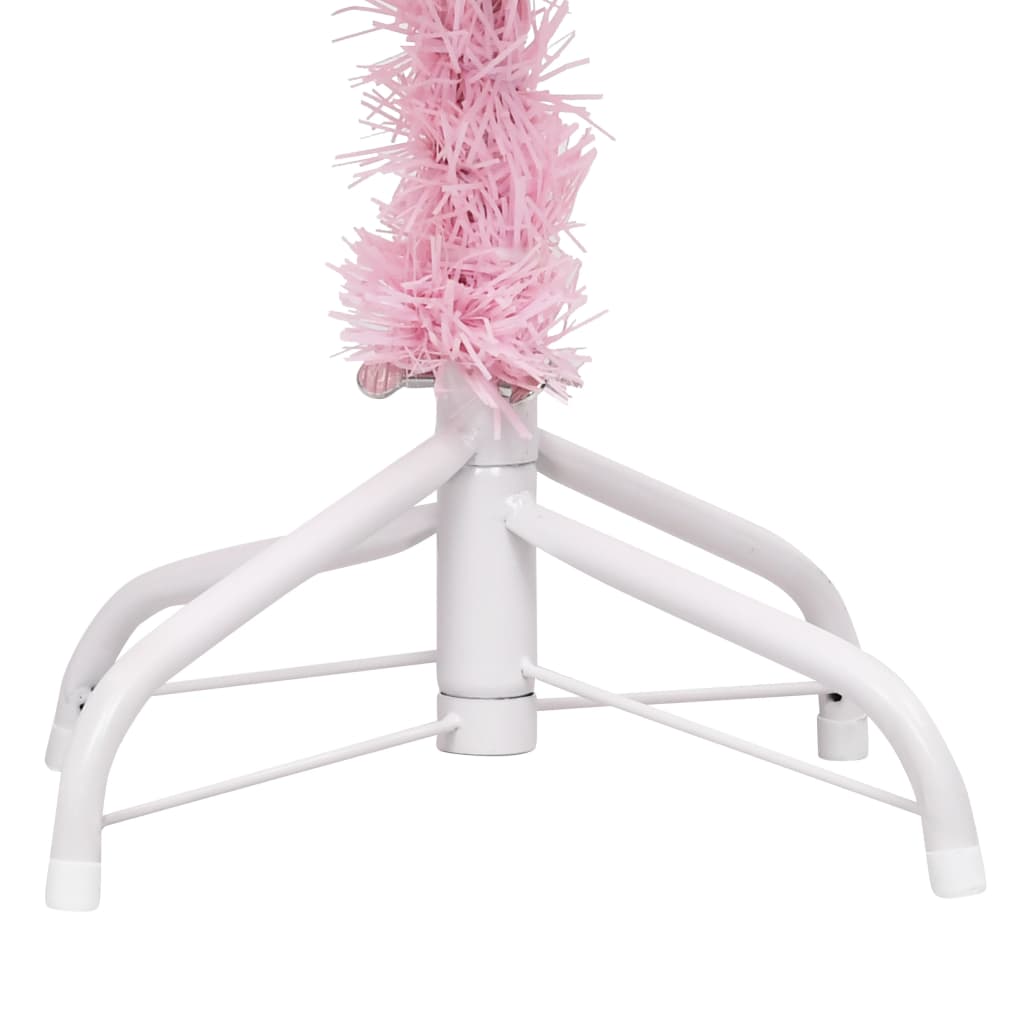 Kunstkerstboom Met Led's En Standaard 180 Cm Pvc Roze